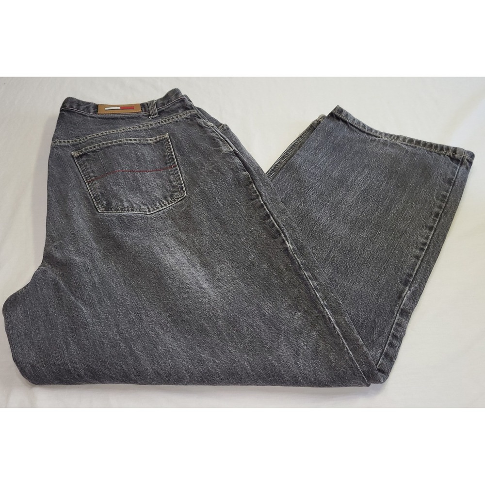 Vintage Tommy Hilfiger 90s Y2K Jeans Women 20 Black Baggy Wide Leg